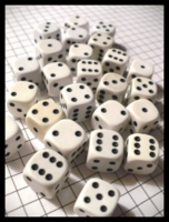 Dice : Dice - 6D - Group of White Dice with Radius Corners Black Pips